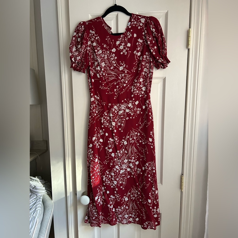 Reformation Red Floral Dress, size 6